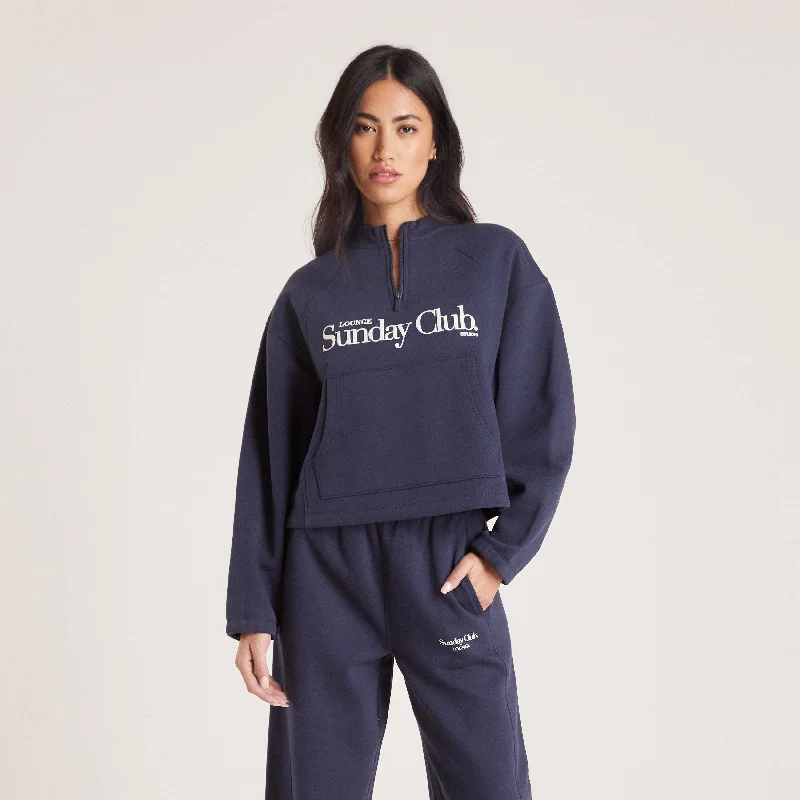 Quarter Zip Jumper - Ink Blue