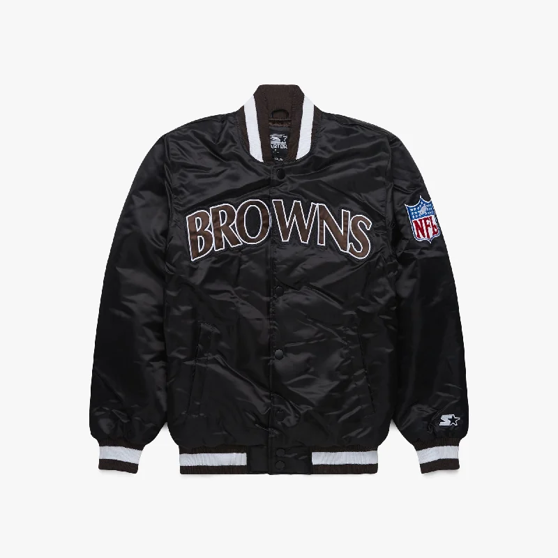 HOMAGE x Starter Browns Blackout Satin Jacket