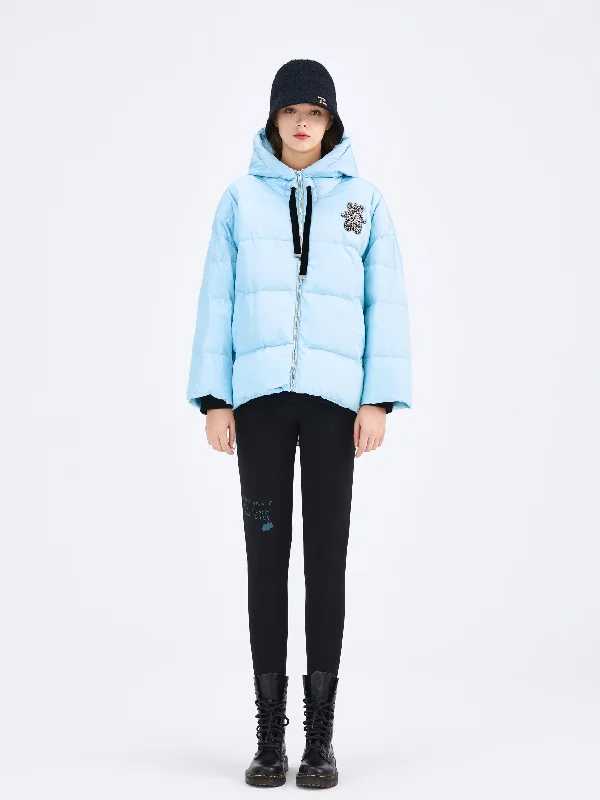 Baby Blue Rhinestone Down Jacket