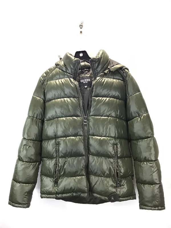 Coat Puffer & Quilted By Guess In Green, Size: M