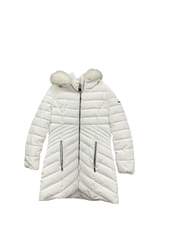 Coat Puffer & Quilted By Laundry In White, Size: Xl