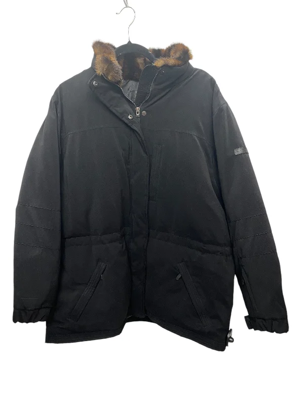 Coat Puffer & Quilted By Lauren By Ralph Lauren In Black, Size: L