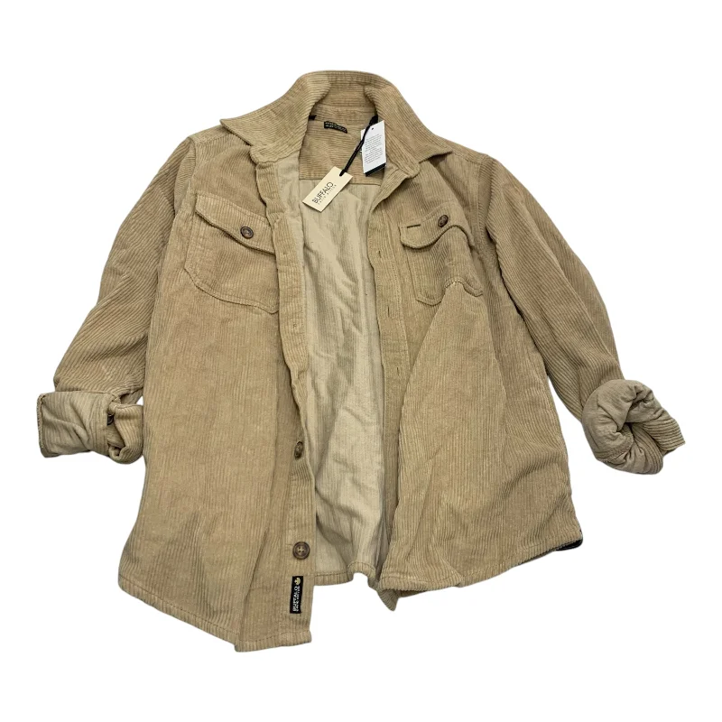 Jacket Shirt By Buffalo David Bitton In Beige, Size: M