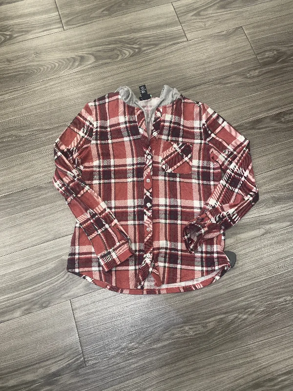 Jacket Shirt By Rue 21 In Plaid Pattern, Size: M