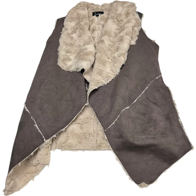 Vest Faux Fur & Sherpa By Snooki Love by Nicole Polizzi In Brown, Size: M