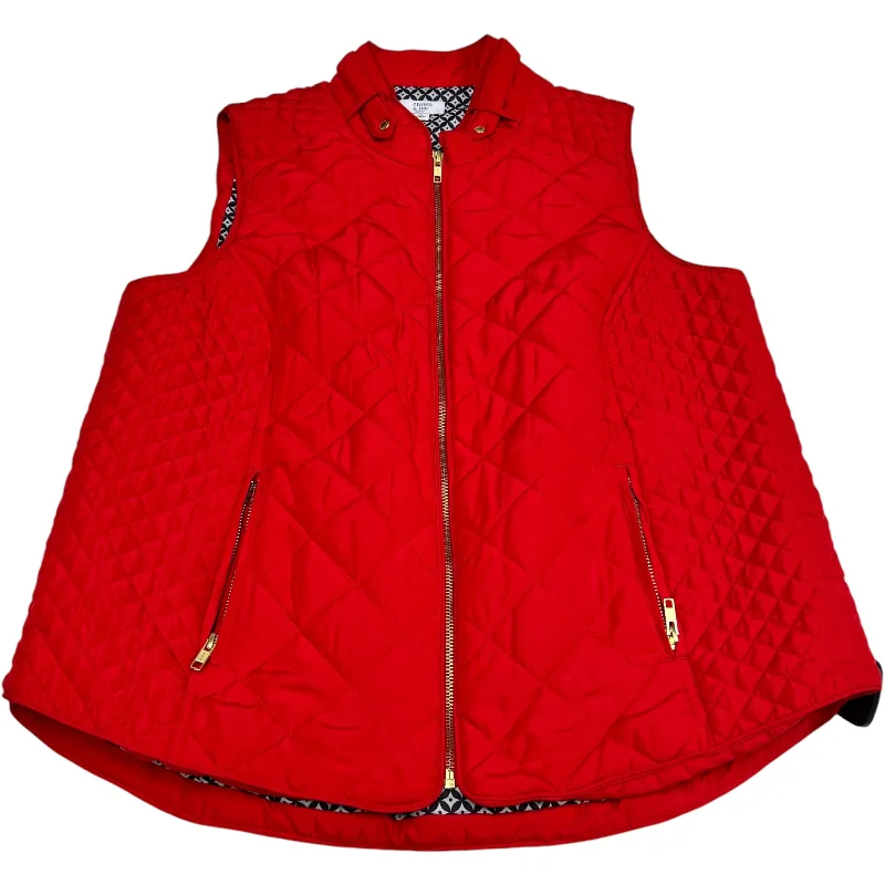 Vest Puffer & Quilted By Crown And Ivy In Red, Size: 1x