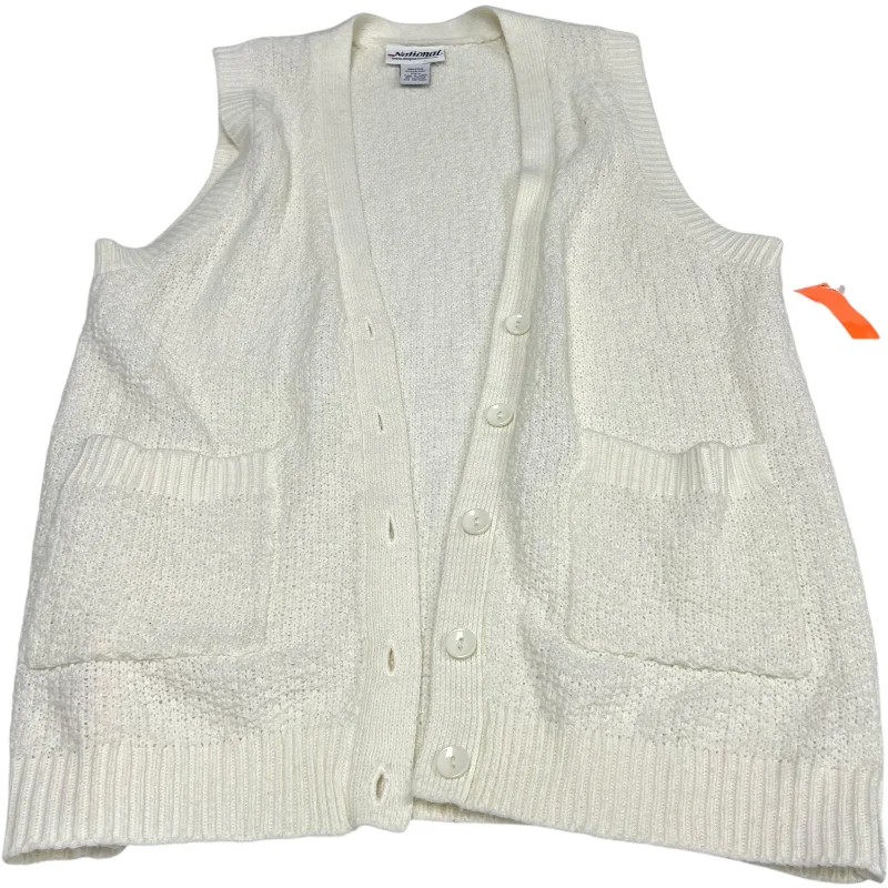 Vest Sweater By National In White, Size: M