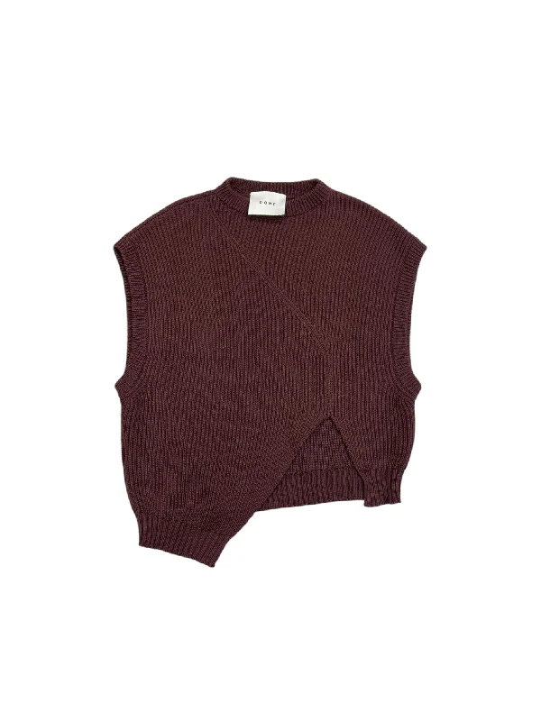 Vest Sweater By ROHA In Maroon